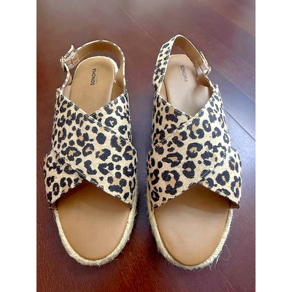 Sonoma Goods for Life | Leopard “Geyser” Platform Espadrilles Sandal Size 9.5 - Picture 3 of 10